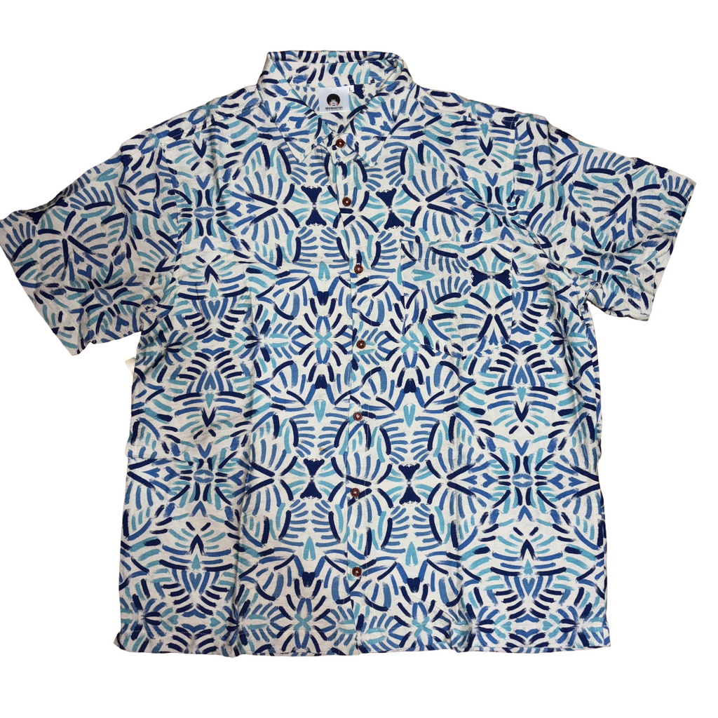 African Markings Heritage SS Shirt - Blue