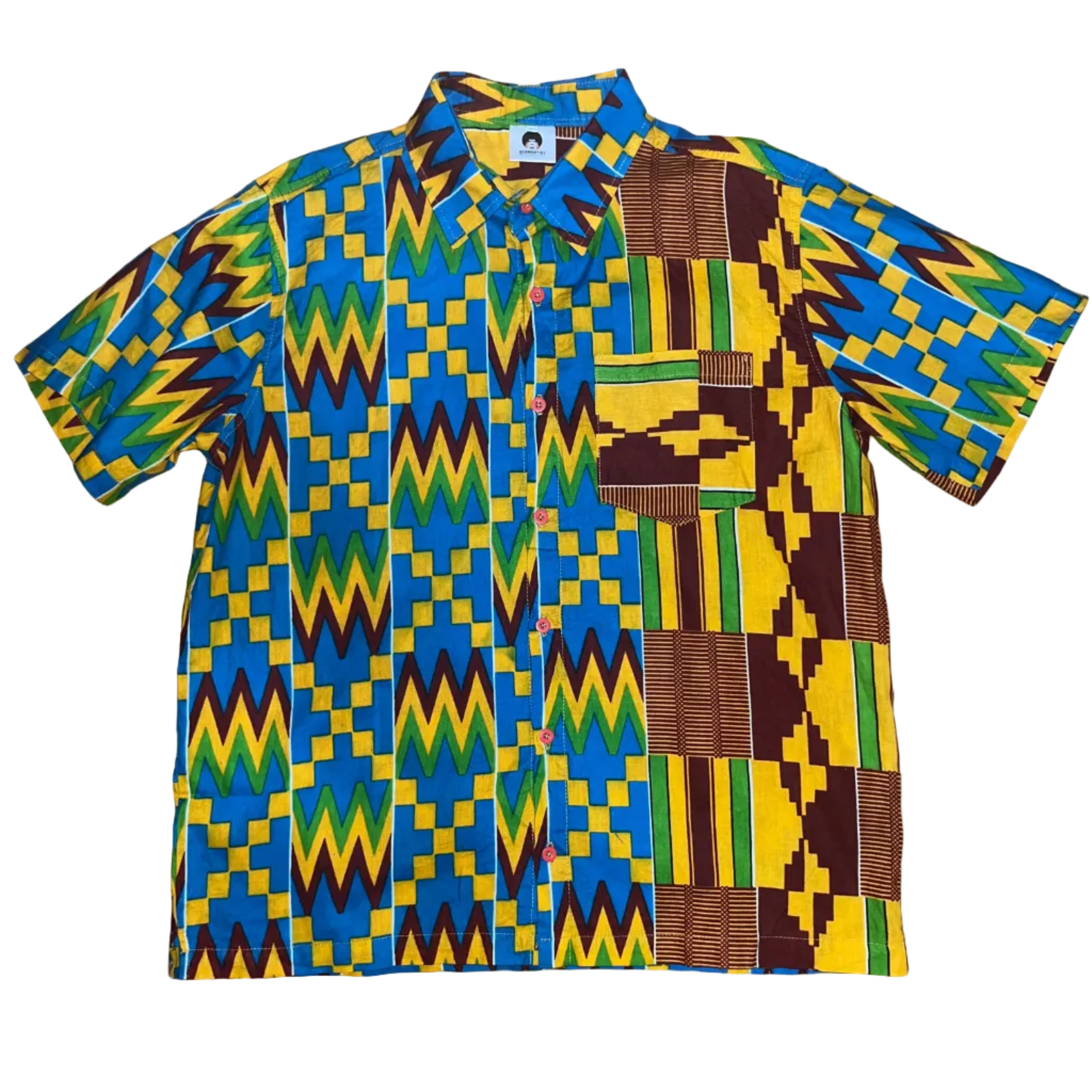 Yellow Blue Dashiki Heritage Shirt SS