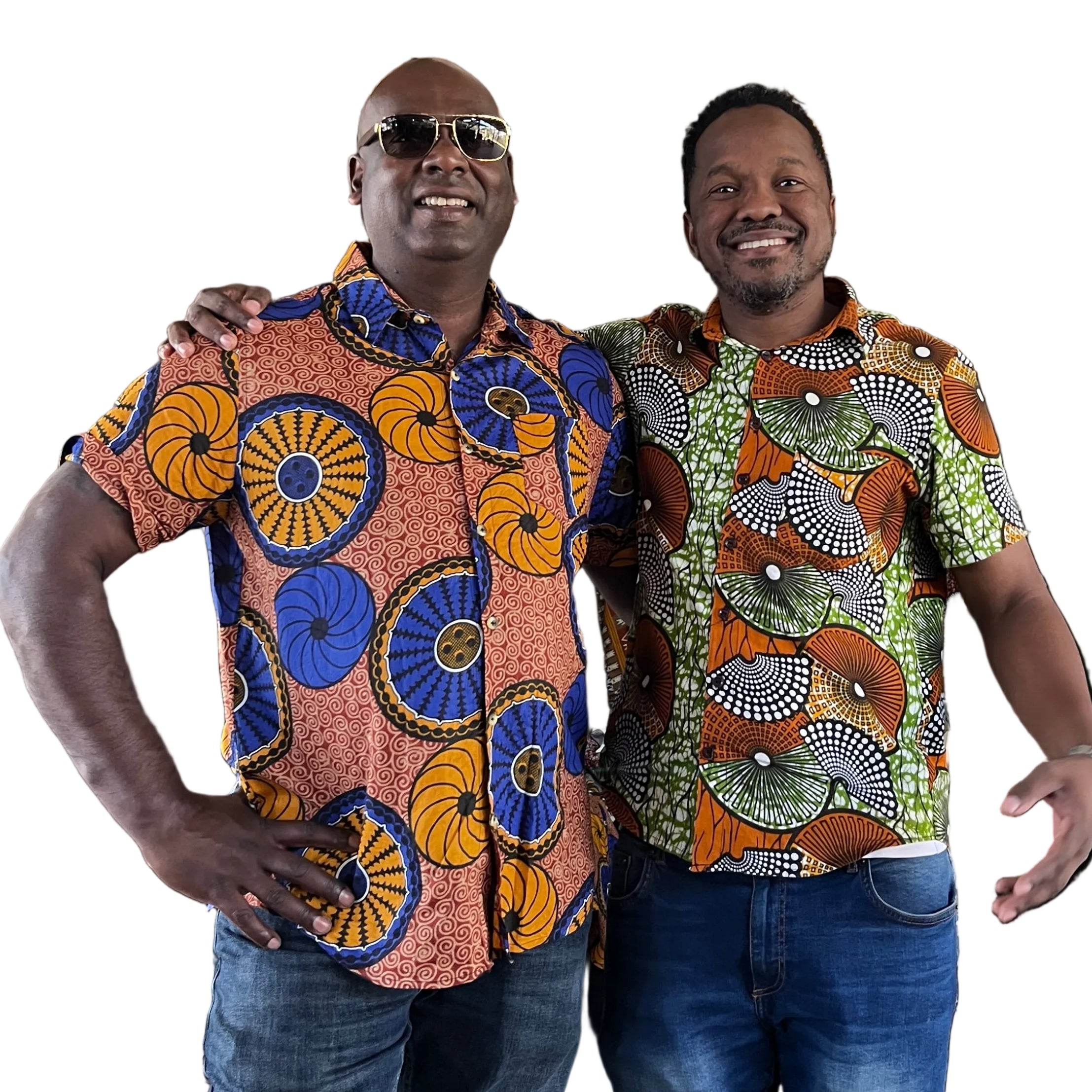 Mustard Blue Wax Print SS Heritage Shirt SS - Tailored Fit