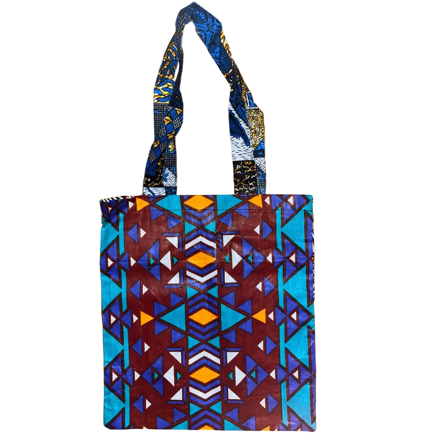 Wax Print Shopper / Book Bag - Long Handle