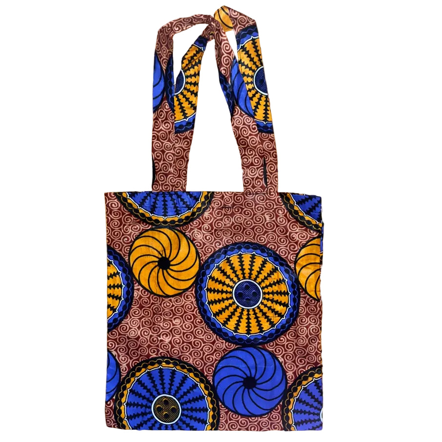 Wax Print Shopper / Book Bag - Long Handle