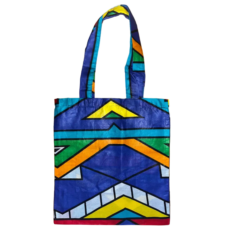 Wax Print Shopper / Book Bag - Long Handle