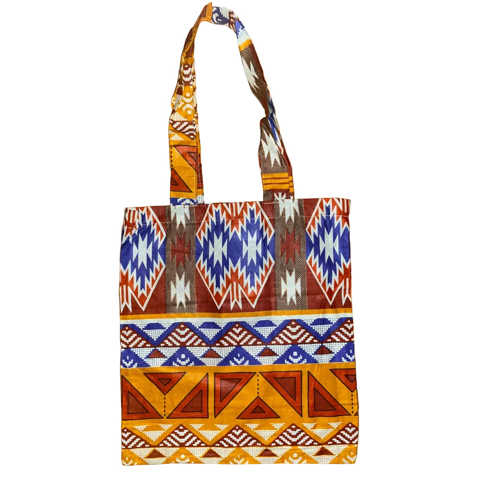 Wax Print Shopper / Book Bag - Long Handle