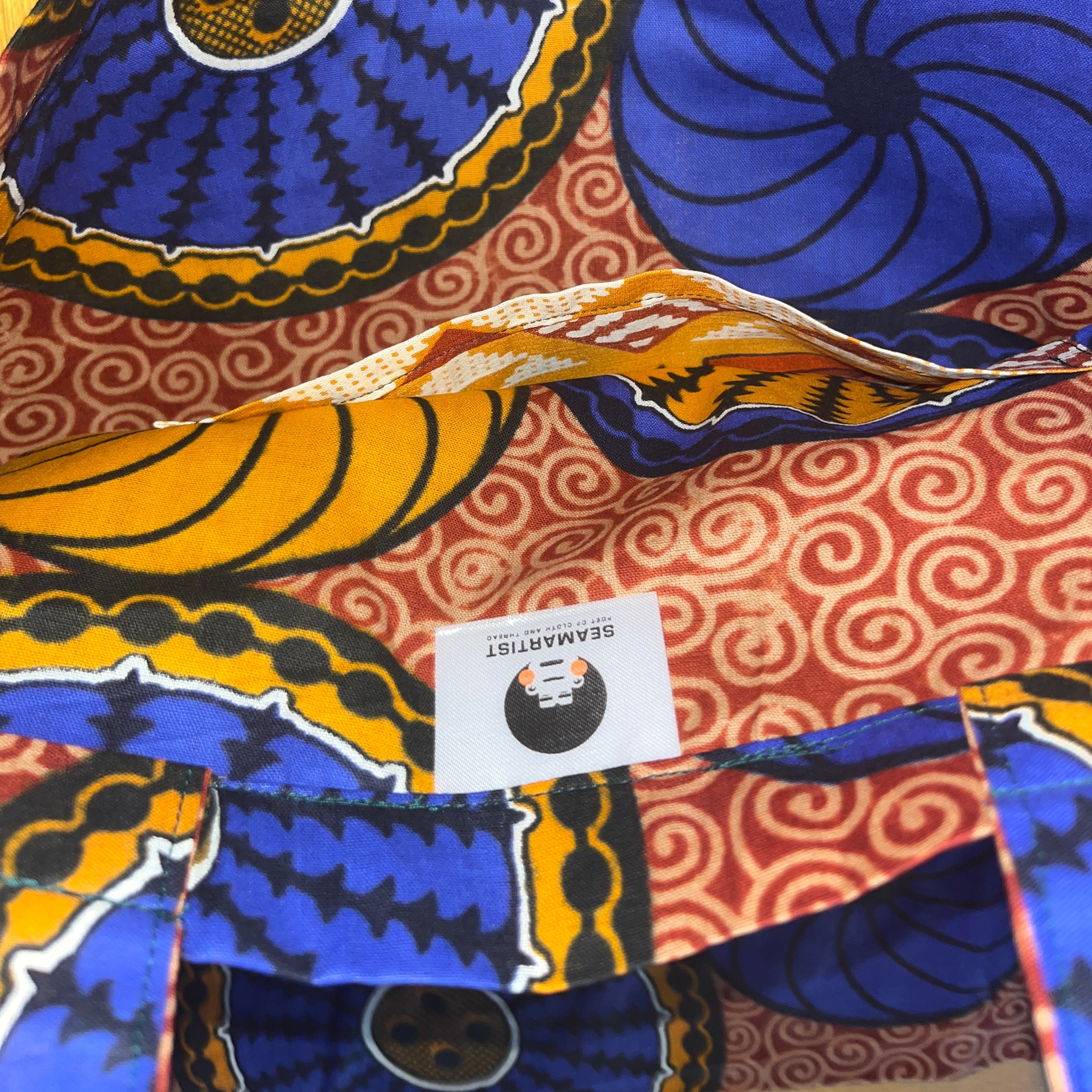 Wax Print Shopper / Book Bag - Long Handle