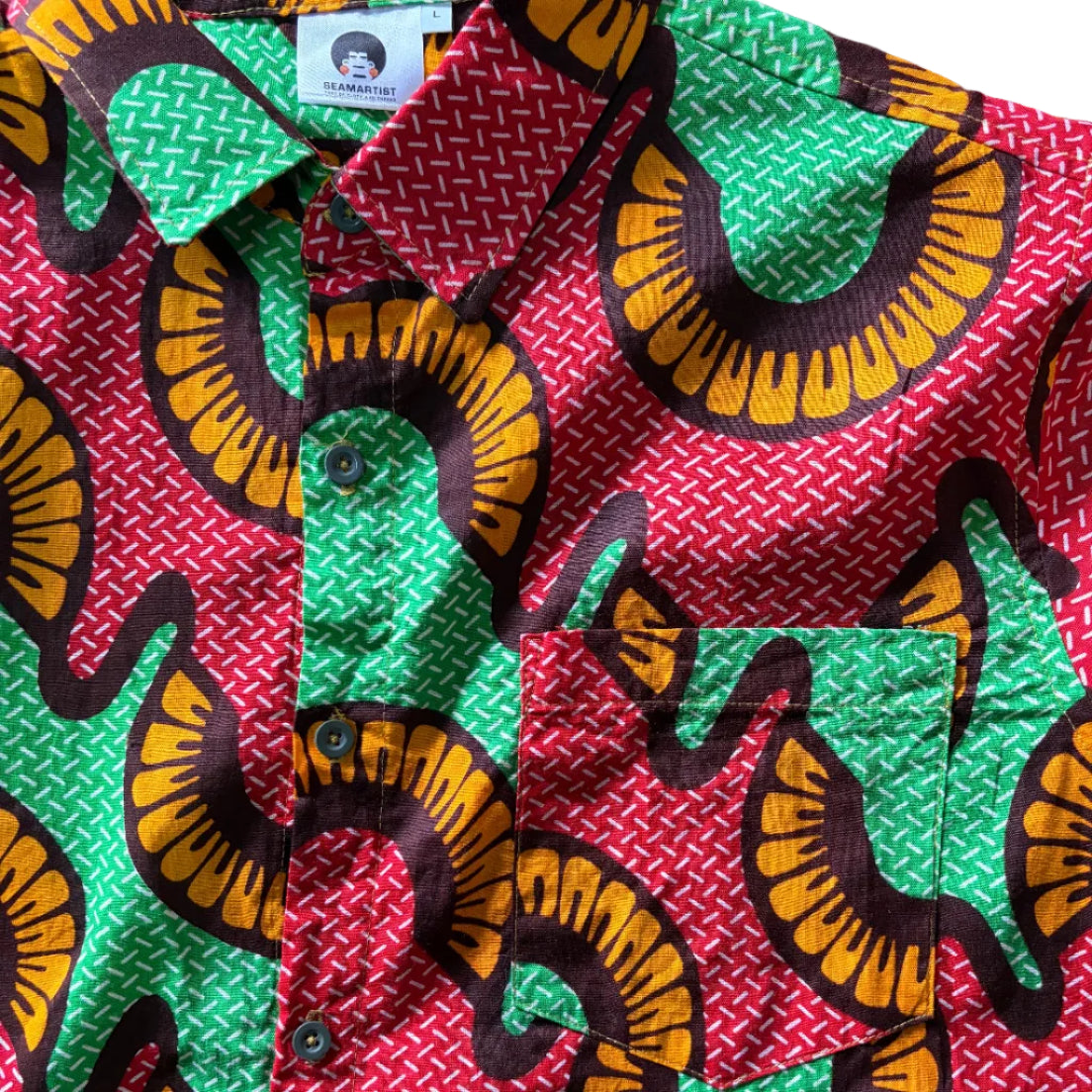 Ghanaian Nights Wax Print Heritage Shirt SS